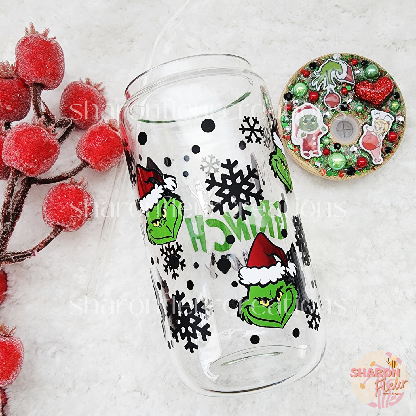 Merry Grinchmas Glass Cup