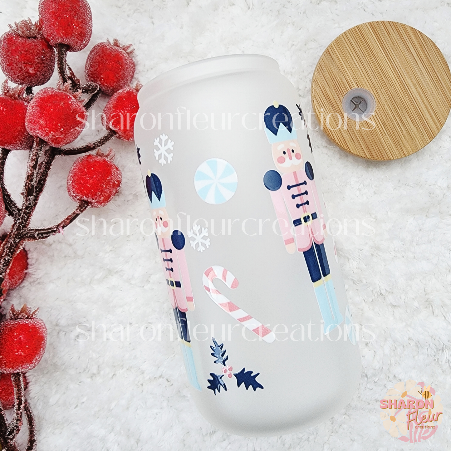Pink Nutcracker Glass Cup