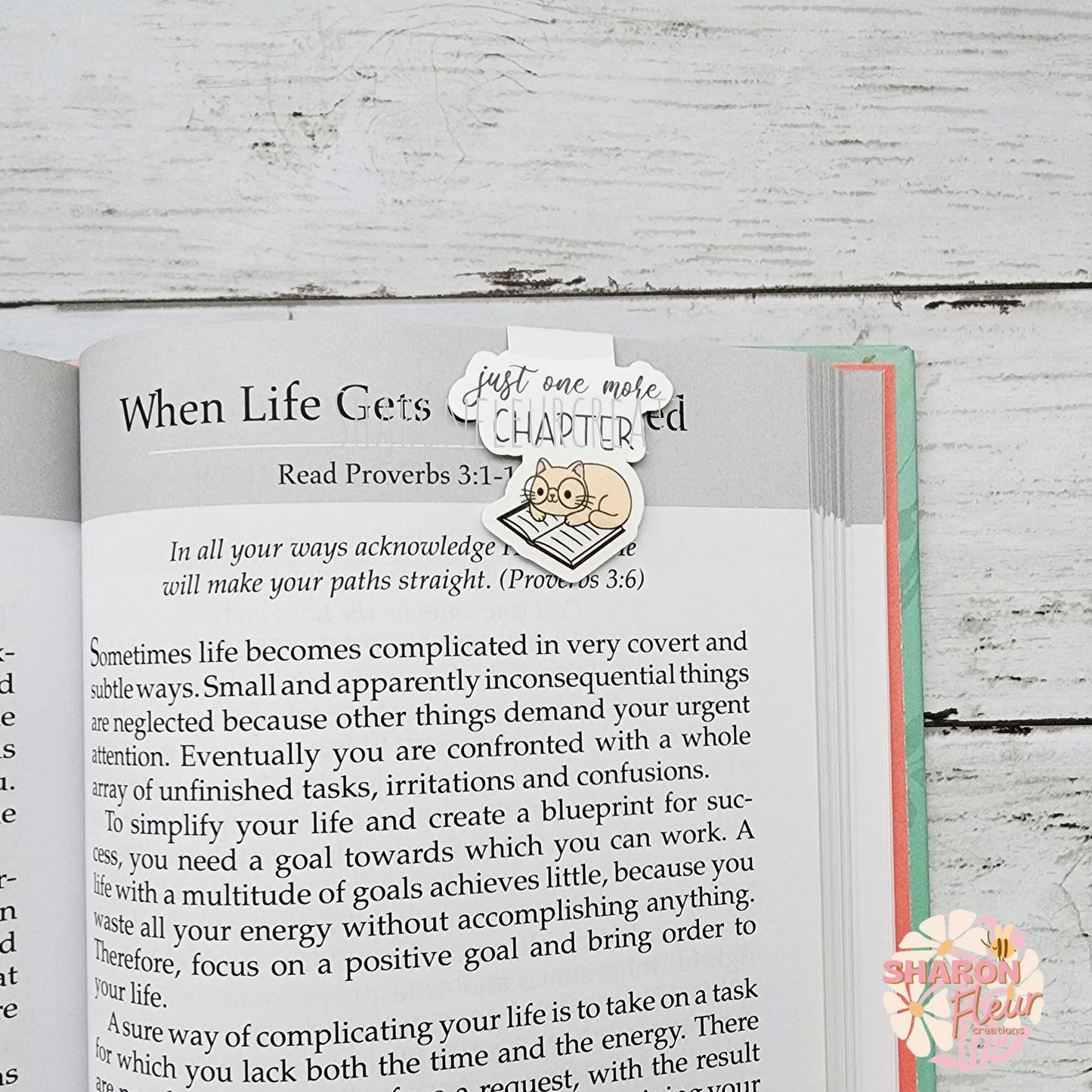 Cat Just One More Chapter Magnetic Bookmark