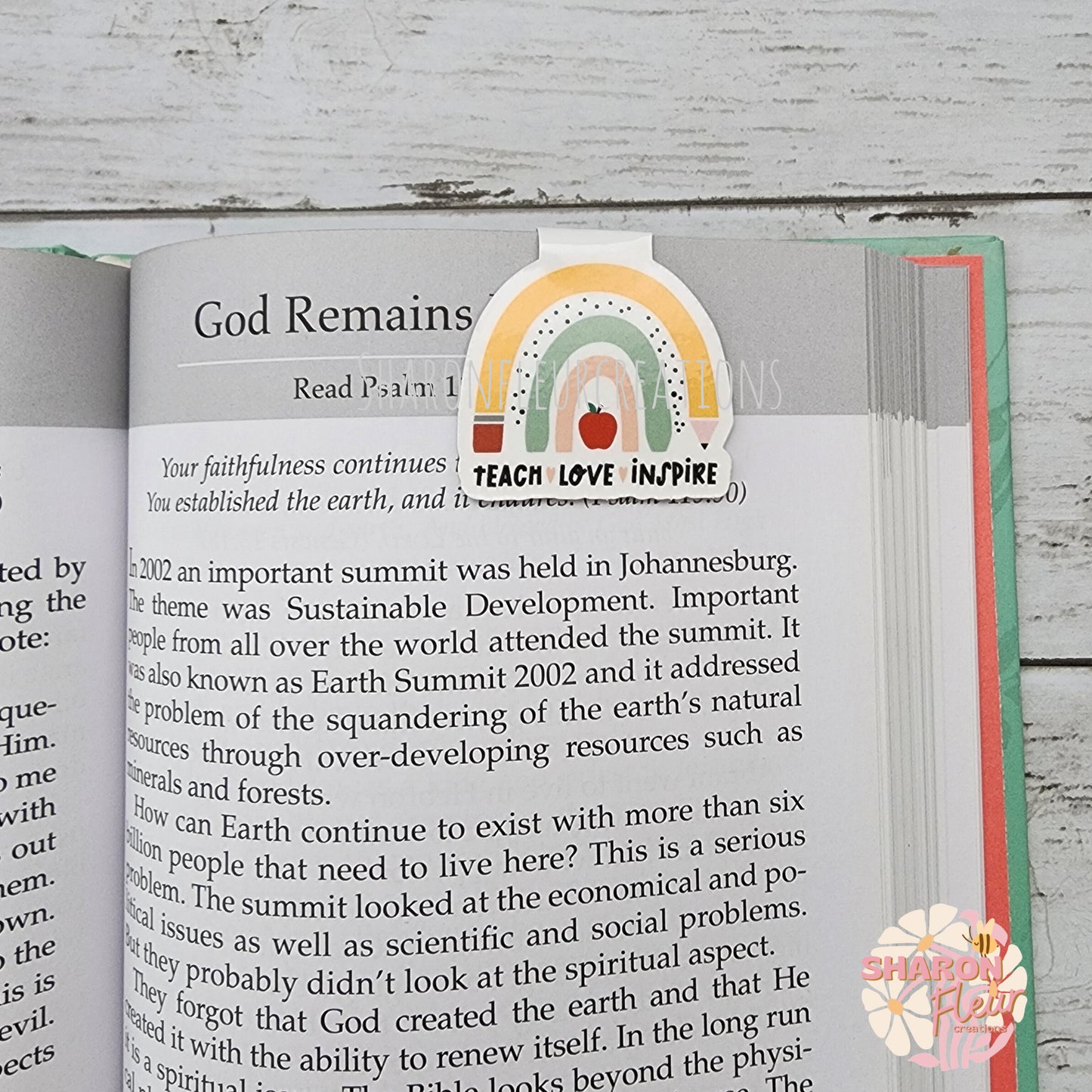 Teach Love Inspire Rainbow Magnetic Bookmark