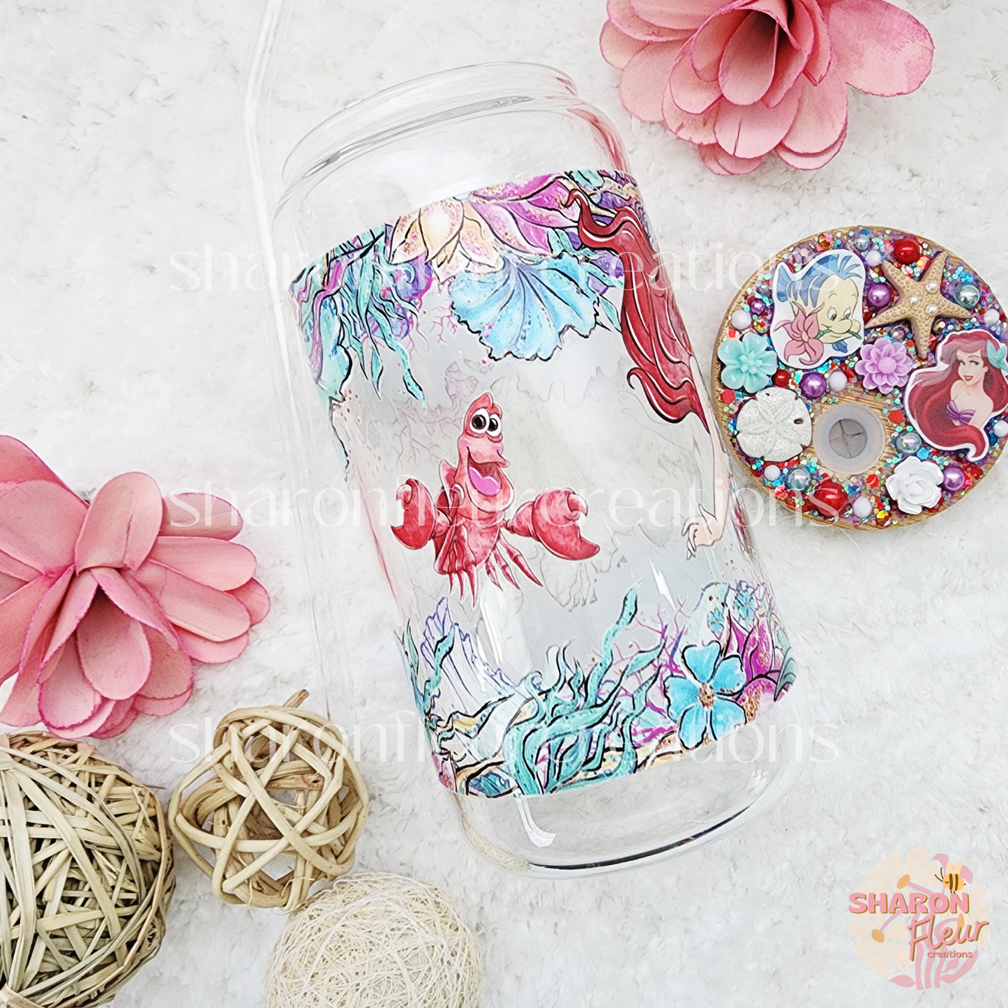 Little Mermaid Glass Cup