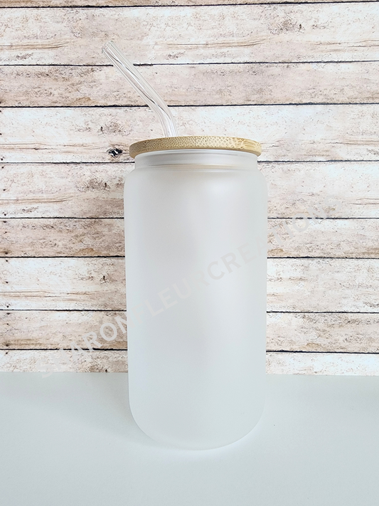 16oz Glass Frosted Cup
