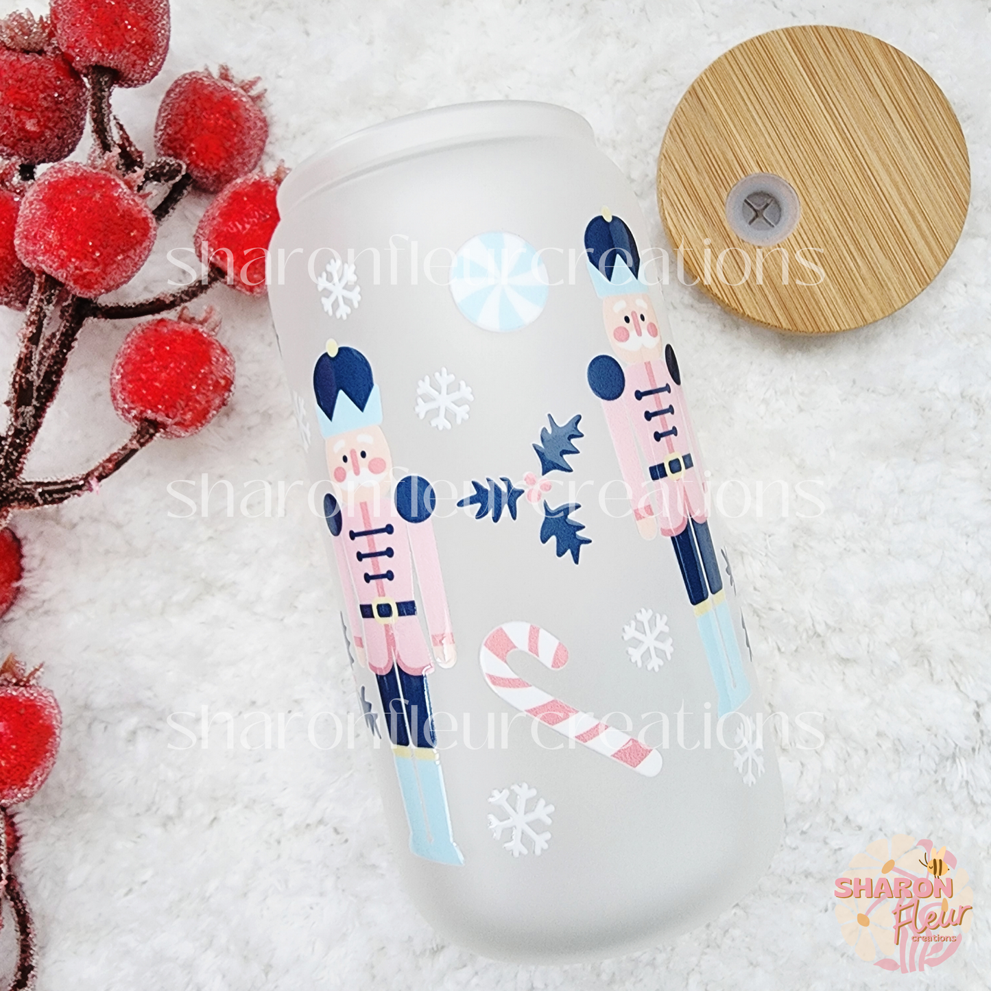 Pink Nutcracker Glass Cup
