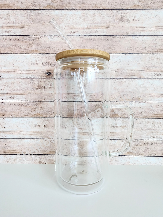 20oz Glass Snowglobe Cup with Handle