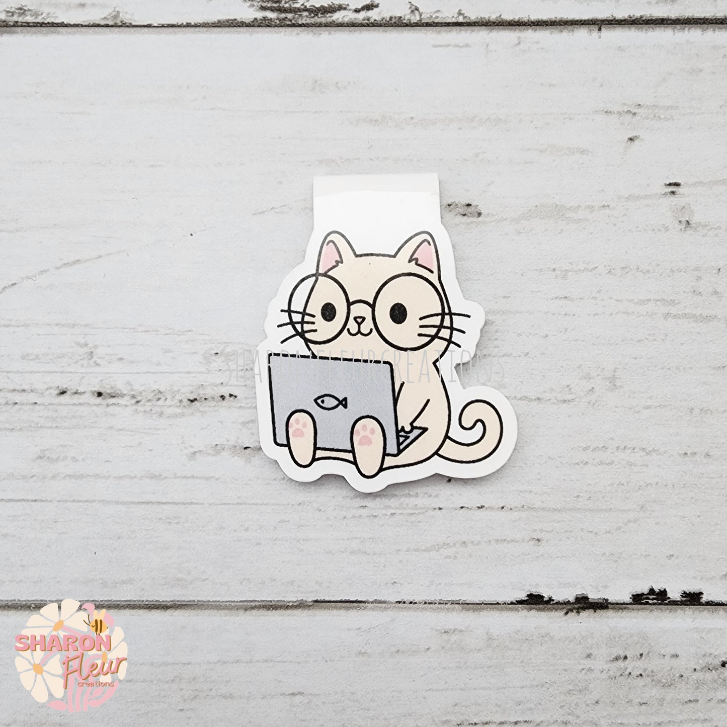 Cat Laptop Magnetic Bookmark