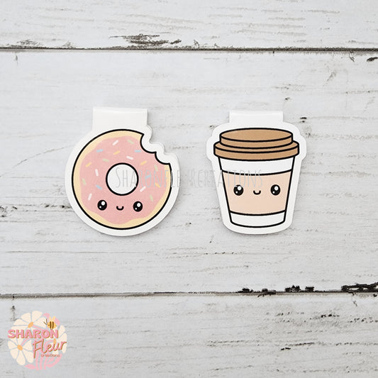 Coffee and Donut Magnetic Bookmark