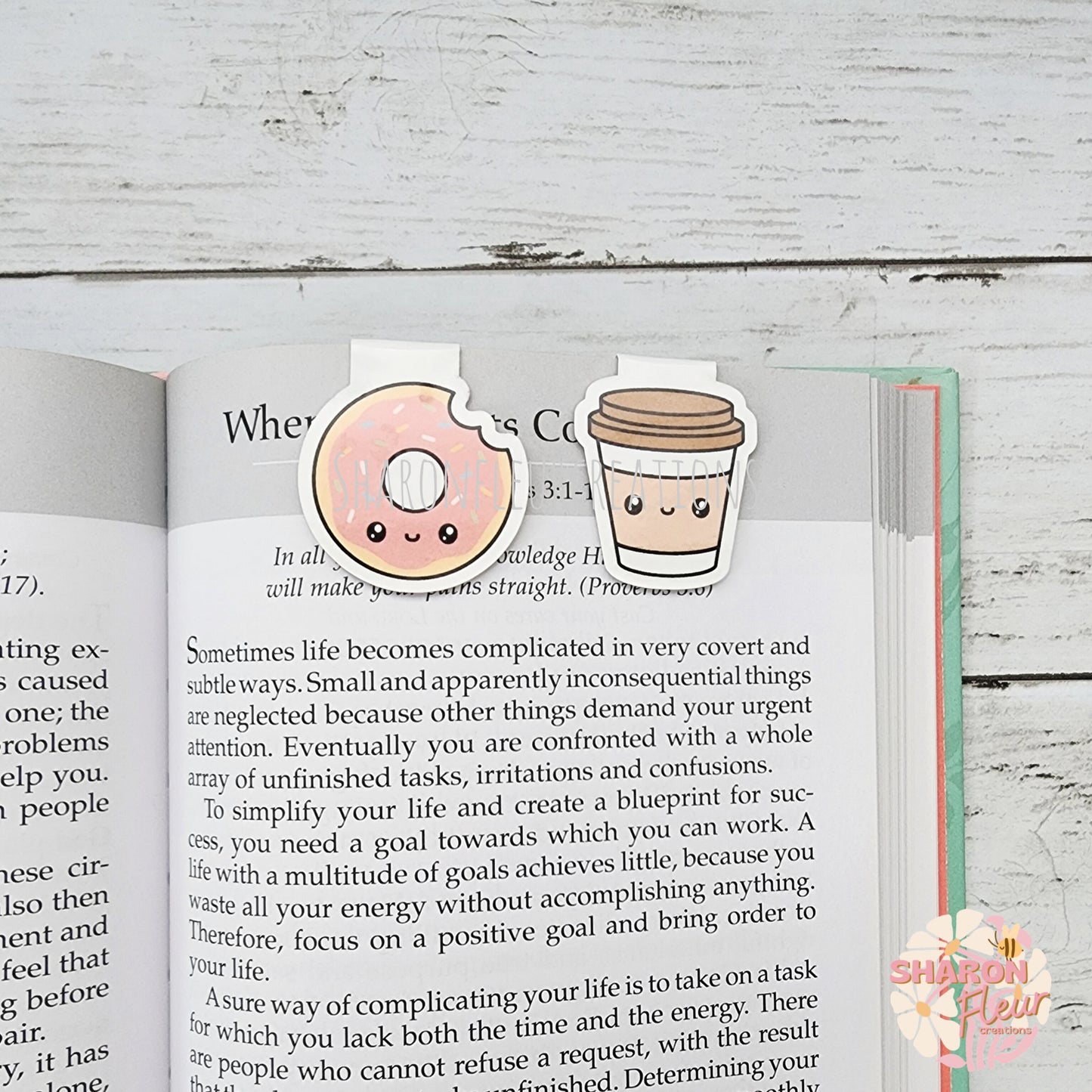 Coffee and Donut Magnetic Bookmark