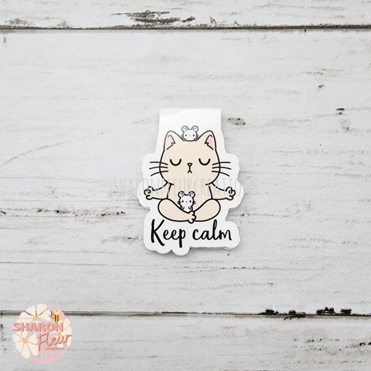 Cat Keep Calm Magnetic Bookmark